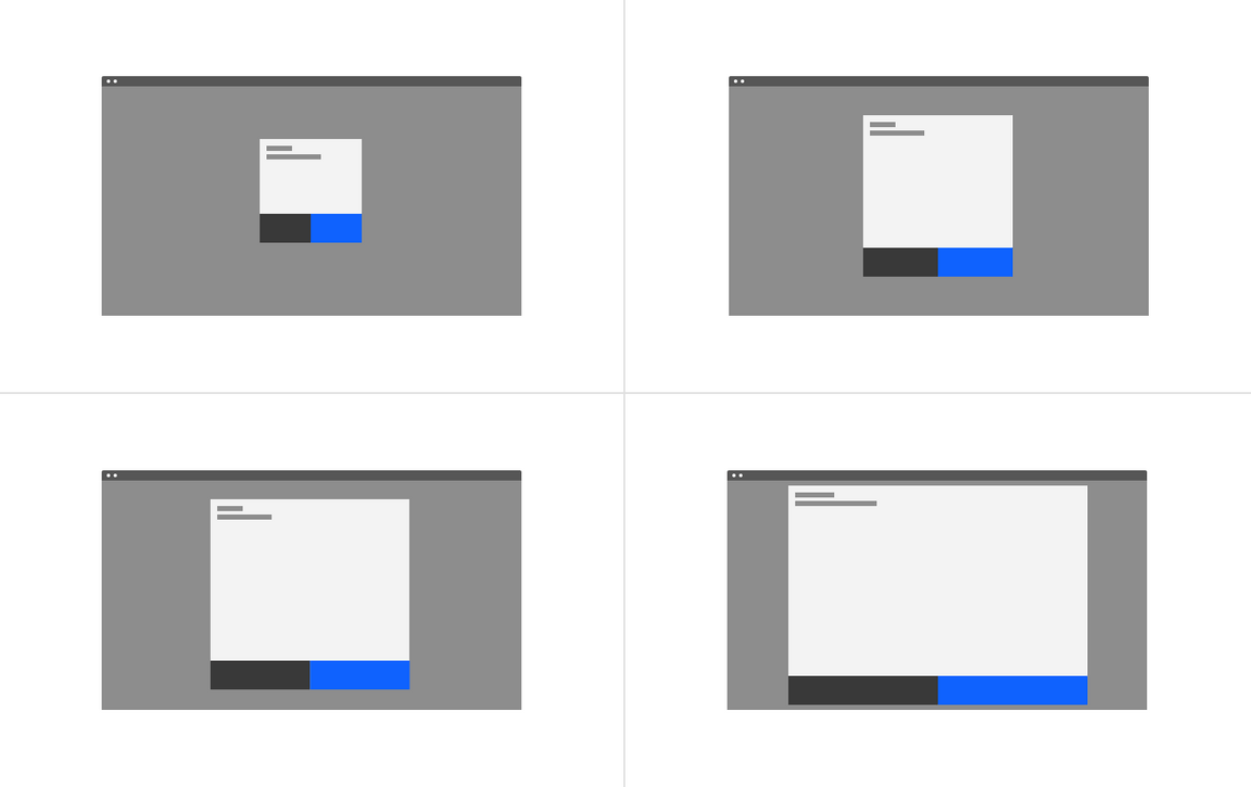 Modal sizes Modal sizes